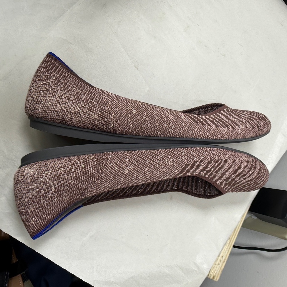 ROTHY’S Retired Rothys Desert Metallic Round Toe Flats The Flat sz 10 EUC - Picture 8 of 11